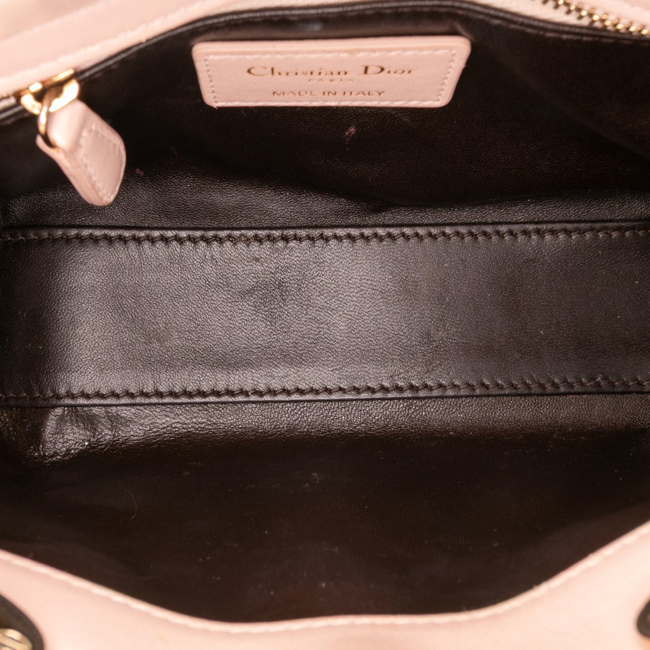 Dior Mini Lambskin Cannage Lady Dior Bruin