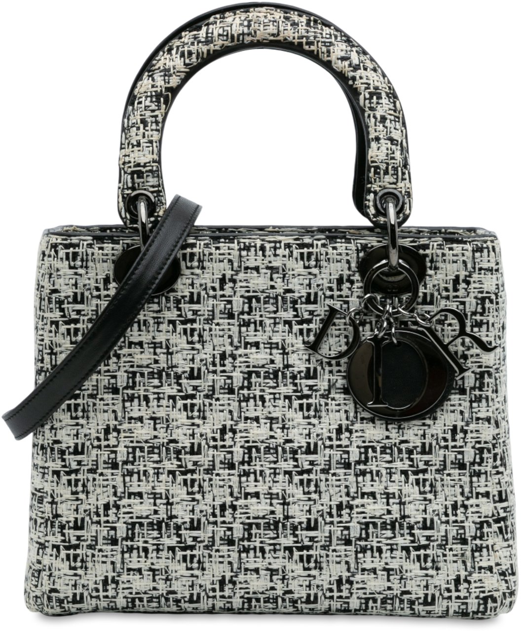 Dior Medium Tweed Lady Dior Wit