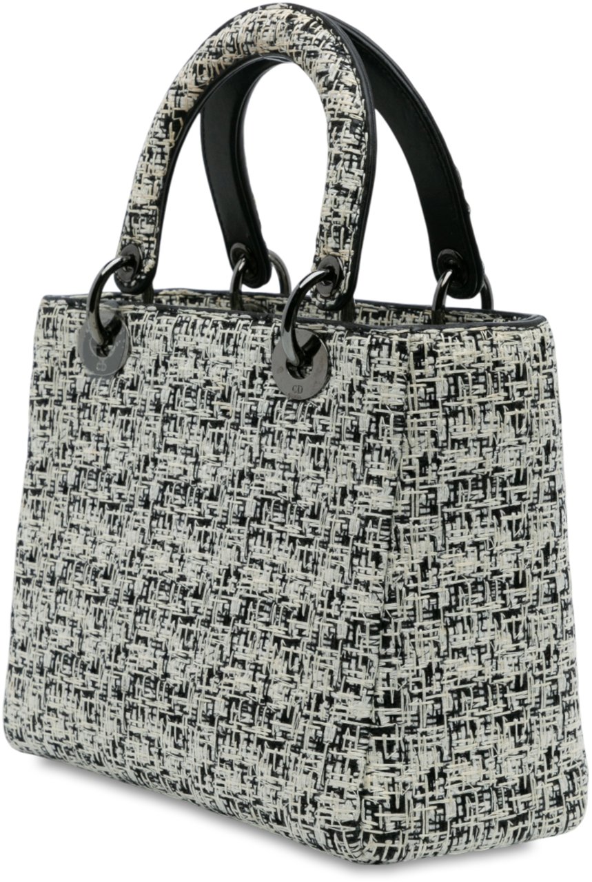 Dior Medium Tweed Lady Dior Wit