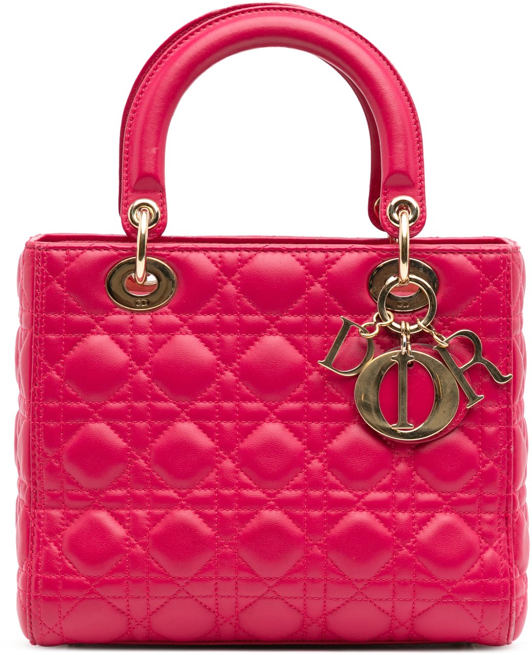 Dior Medium Lambskin Cannage Lady Dior Roze