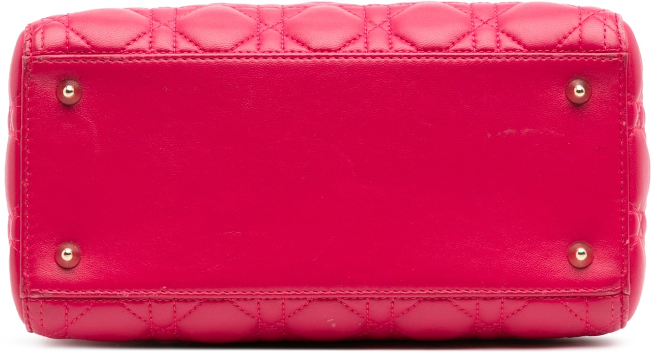 Dior Medium Lambskin Cannage Lady Dior Roze