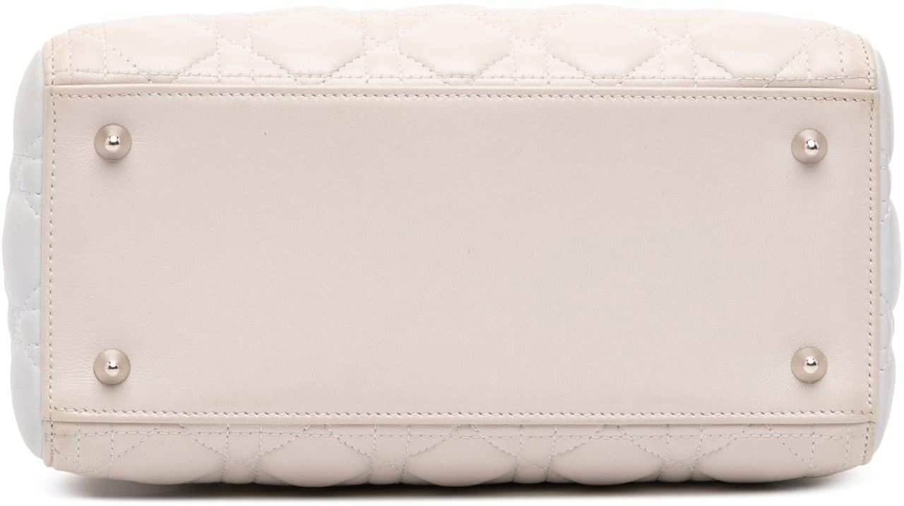 Dior Medium Tricolor Lambskin Cannage Lady Dior Bruin