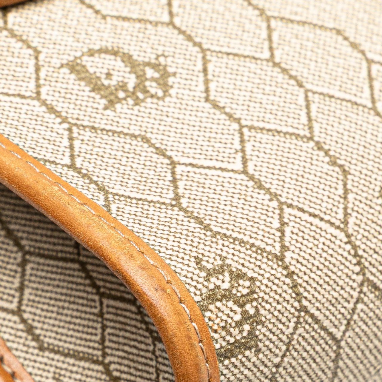 Dior Honeycomb Coated Canvas Chain Crossbody Bruin