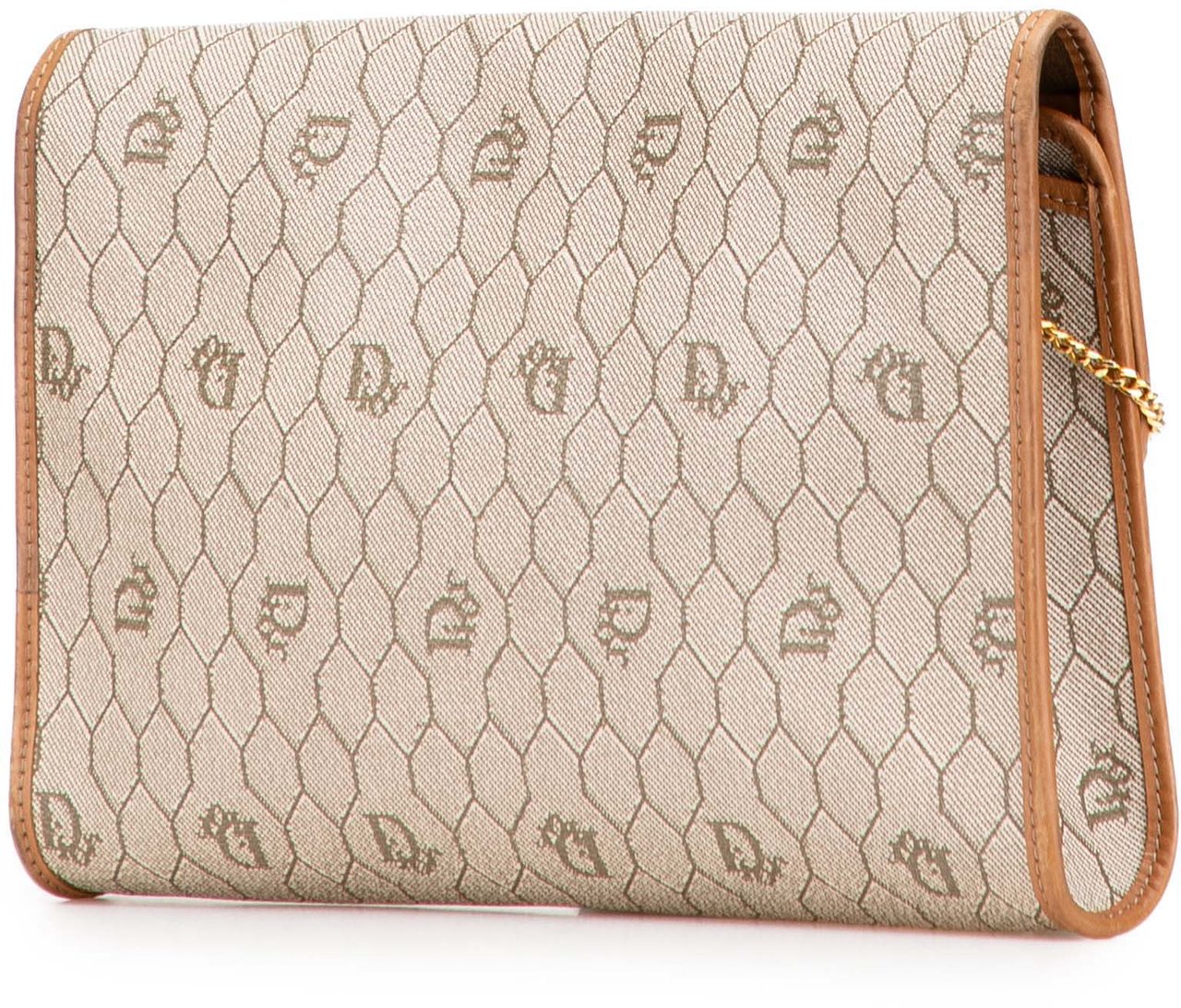 Dior Honeycomb Coated Canvas Chain Crossbody Bruin