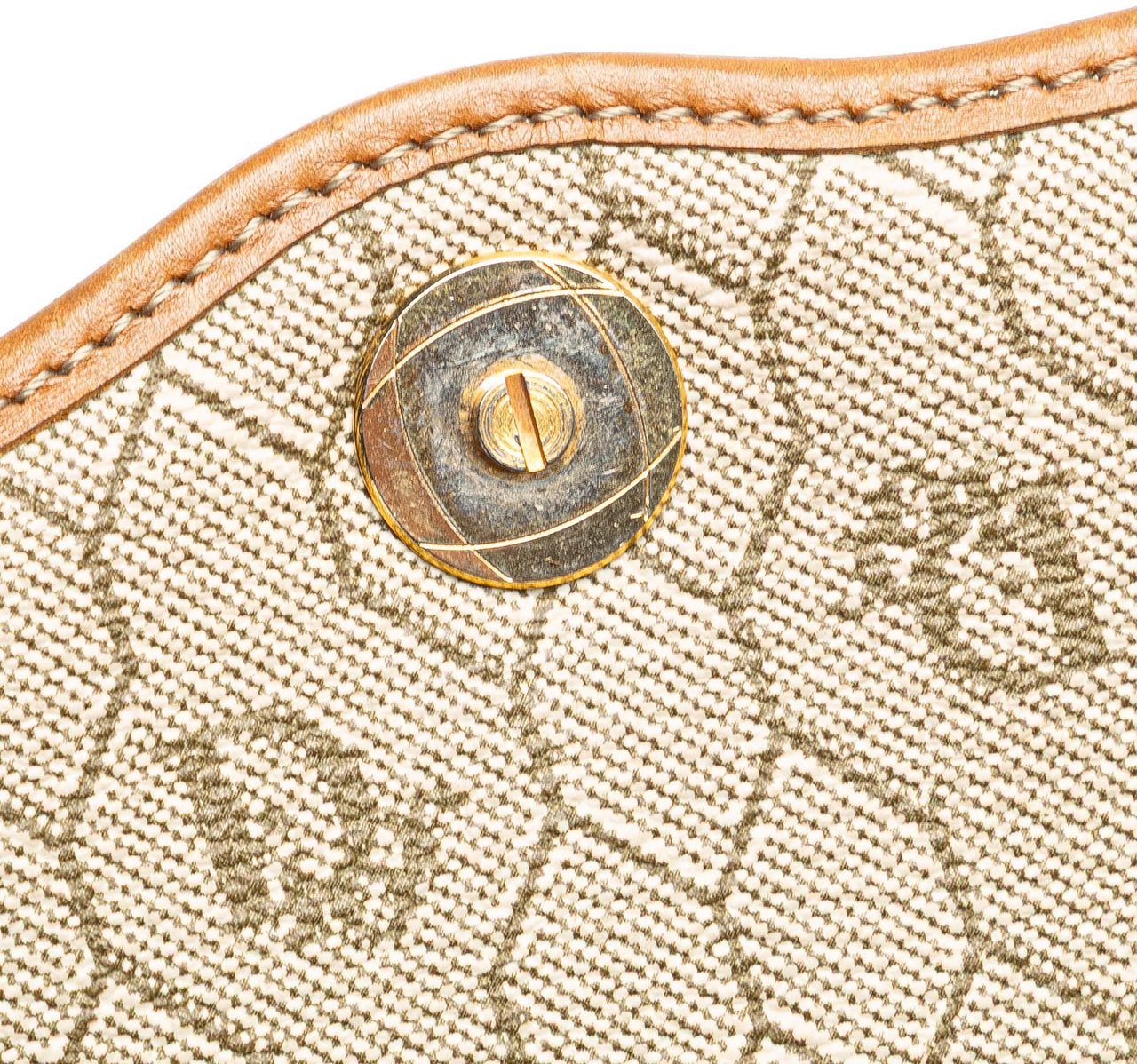 Dior Honeycomb Coated Canvas Chain Crossbody Bruin