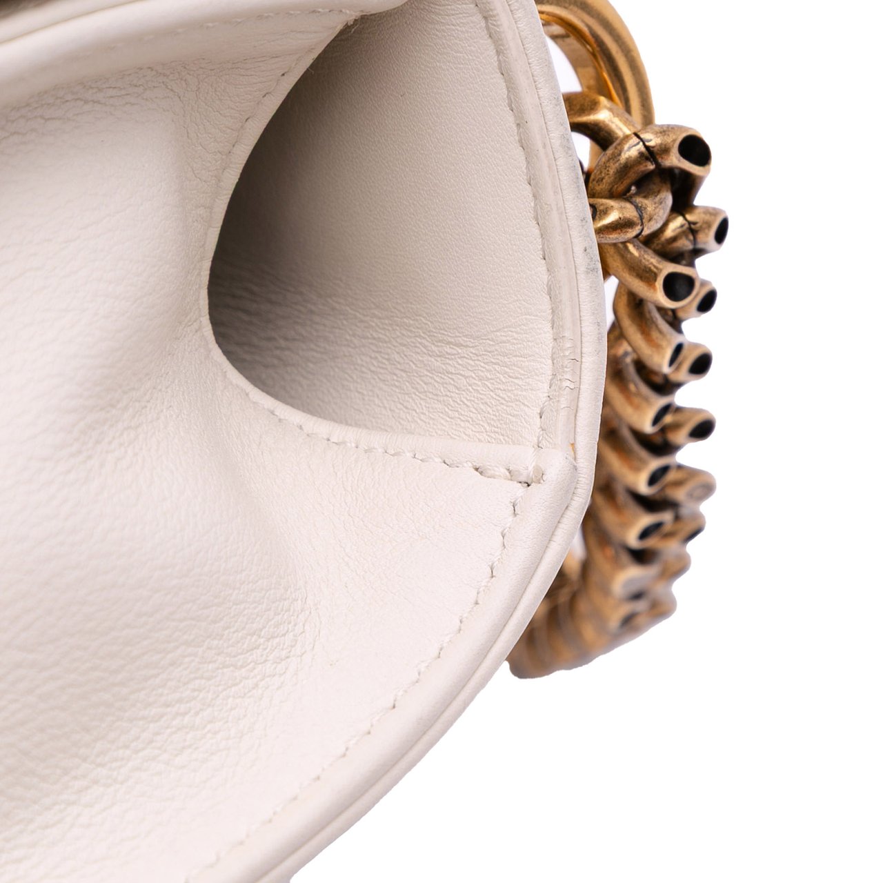 Dior Small Lambskin Studded Diorama Flap Wit