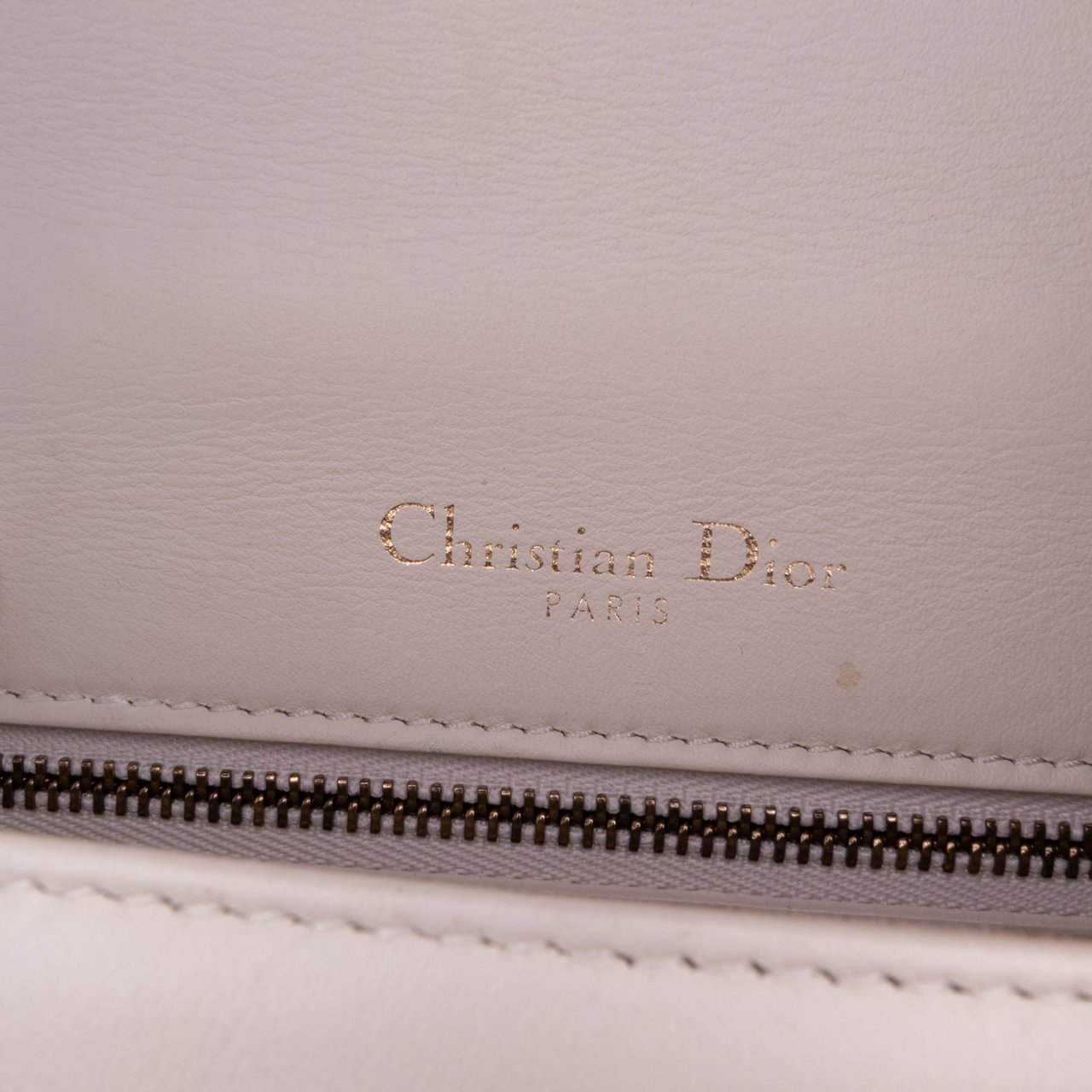Dior Small Lambskin Studded Diorama Flap Wit
