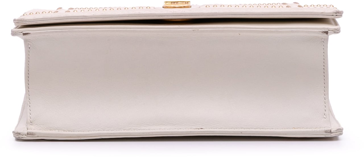 Dior Small Lambskin Studded Diorama Flap Wit
