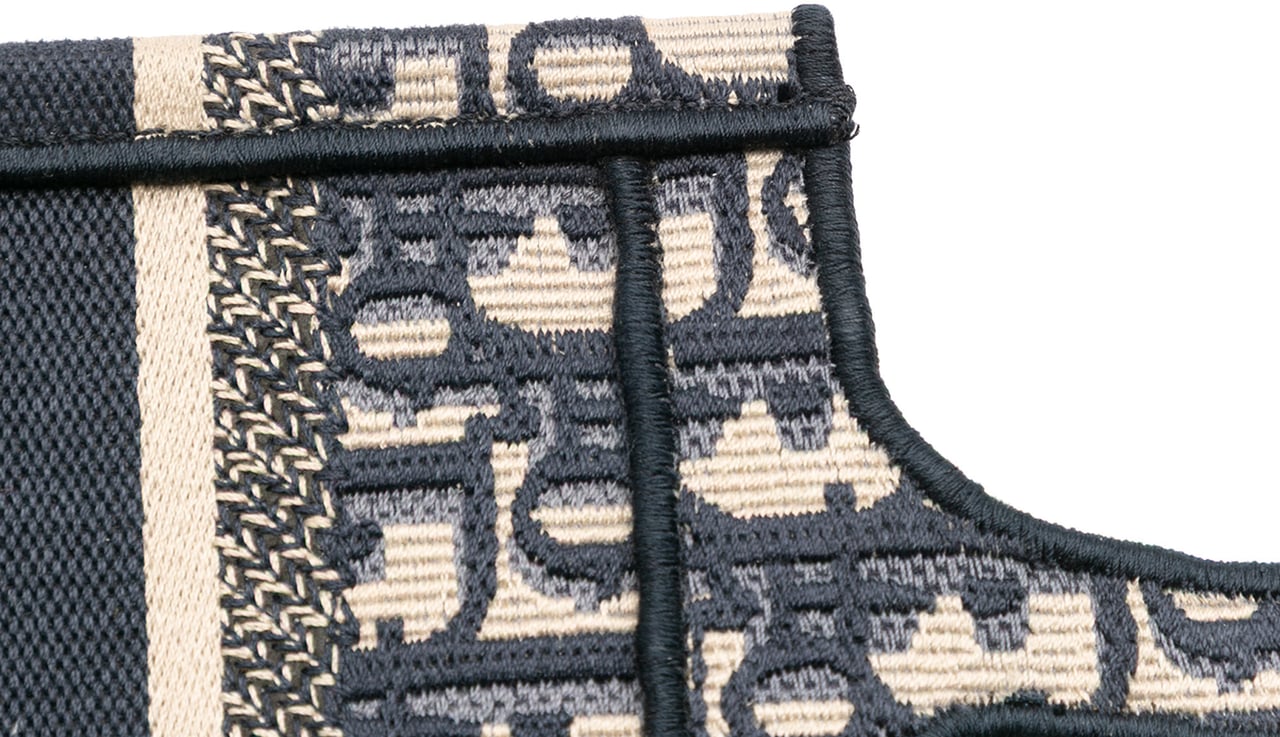 Dior Mini Oblique Canvas Book Tote Blauw