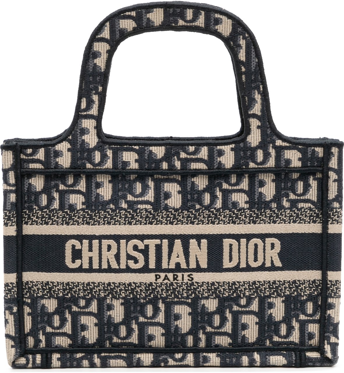 Dior Mini Oblique Canvas Book Tote Blauw