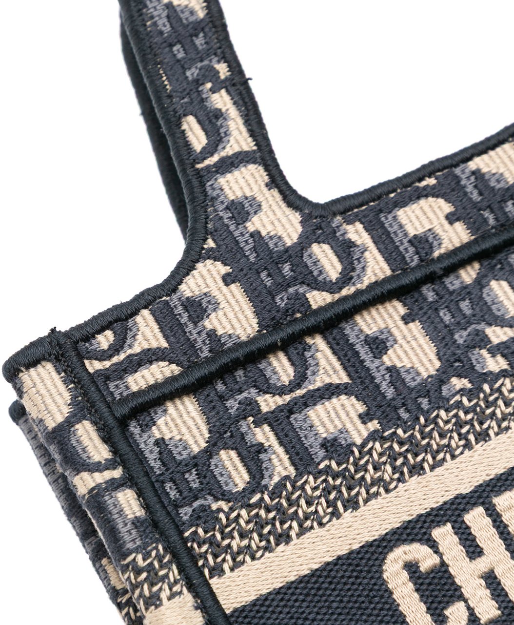 Dior Mini Oblique Canvas Book Tote Blauw