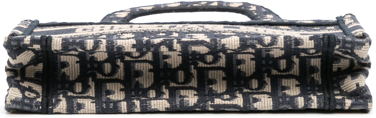 Dior Mini Oblique Canvas Book Tote Blauw