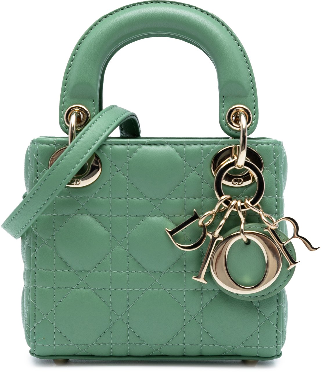 Dior Micro Lambskin Cannage Lady Dior Groen
