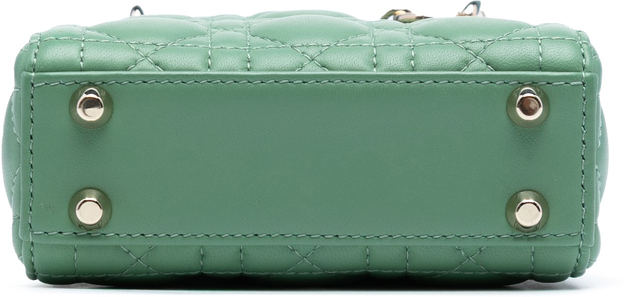 Dior Micro Lambskin Cannage Lady Dior Groen