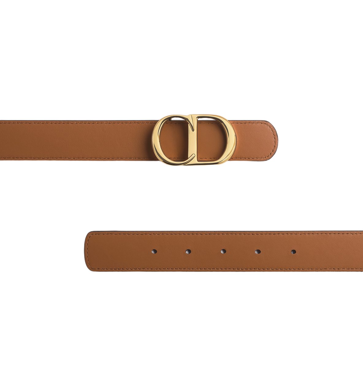 Dior Signature Reversible Leather Buckle Belt Zwart