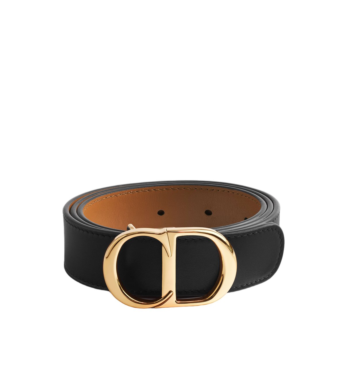 Dior Signature Reversible Leather Buckle Belt Zwart