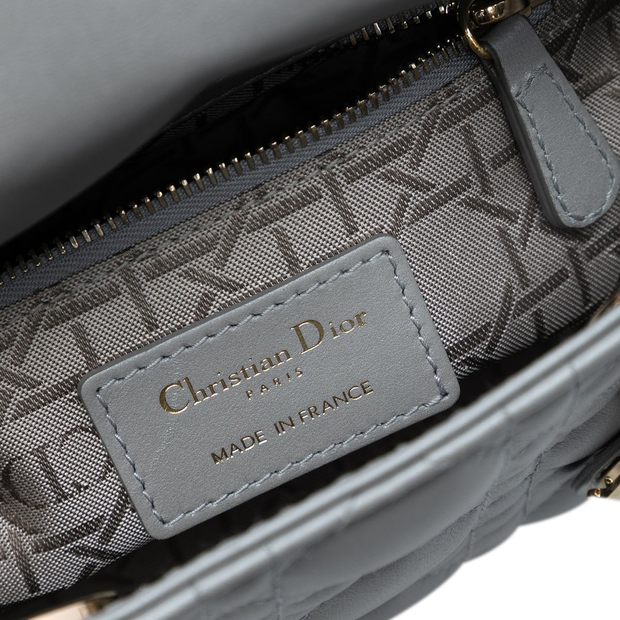 Dior Mini Lambskin Cannage Lady Dior Grijs