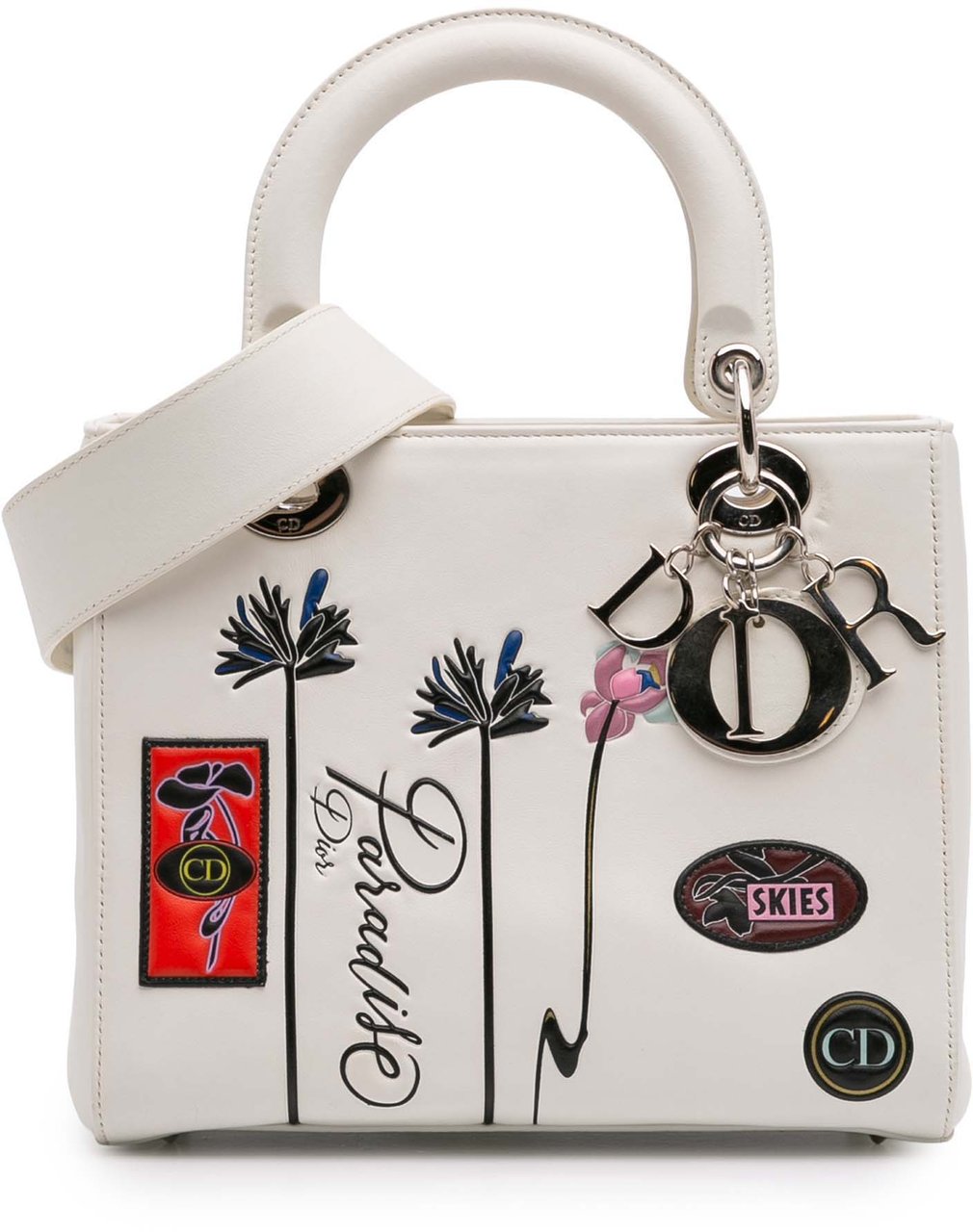 Dior Medium Lambskin Paradise Lady Dior Wit