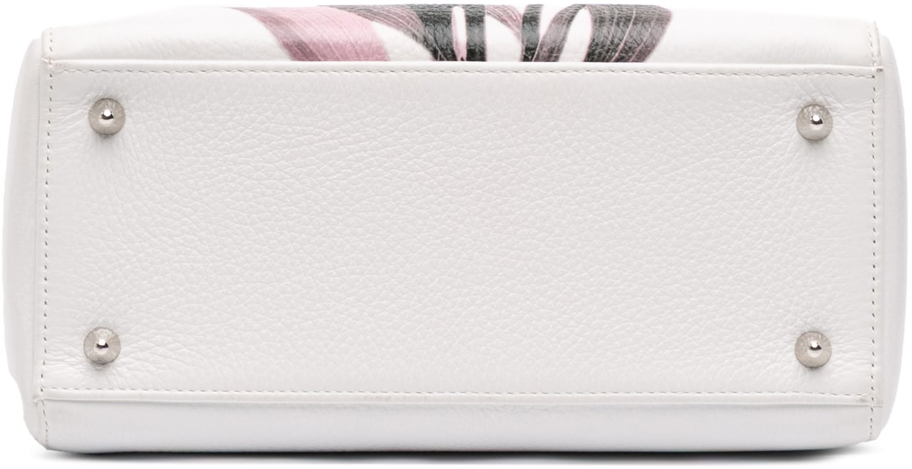 Dior Medium Deerskin Floral Printed Lady Dior Wit