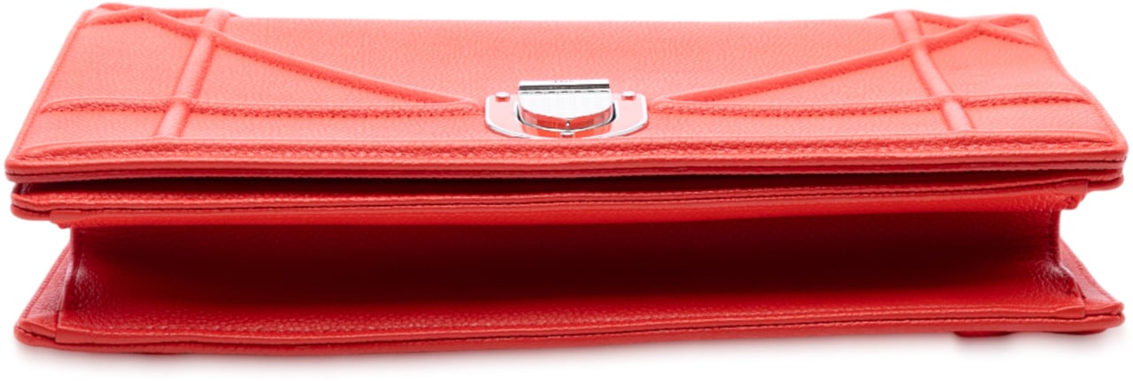 Dior Medium Grained Calfskin Diorama Flap Rood