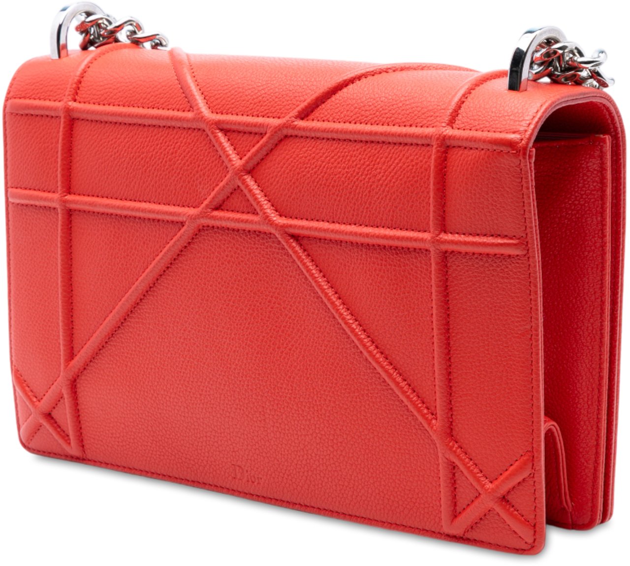 Dior Medium Grained Calfskin Diorama Flap Rood