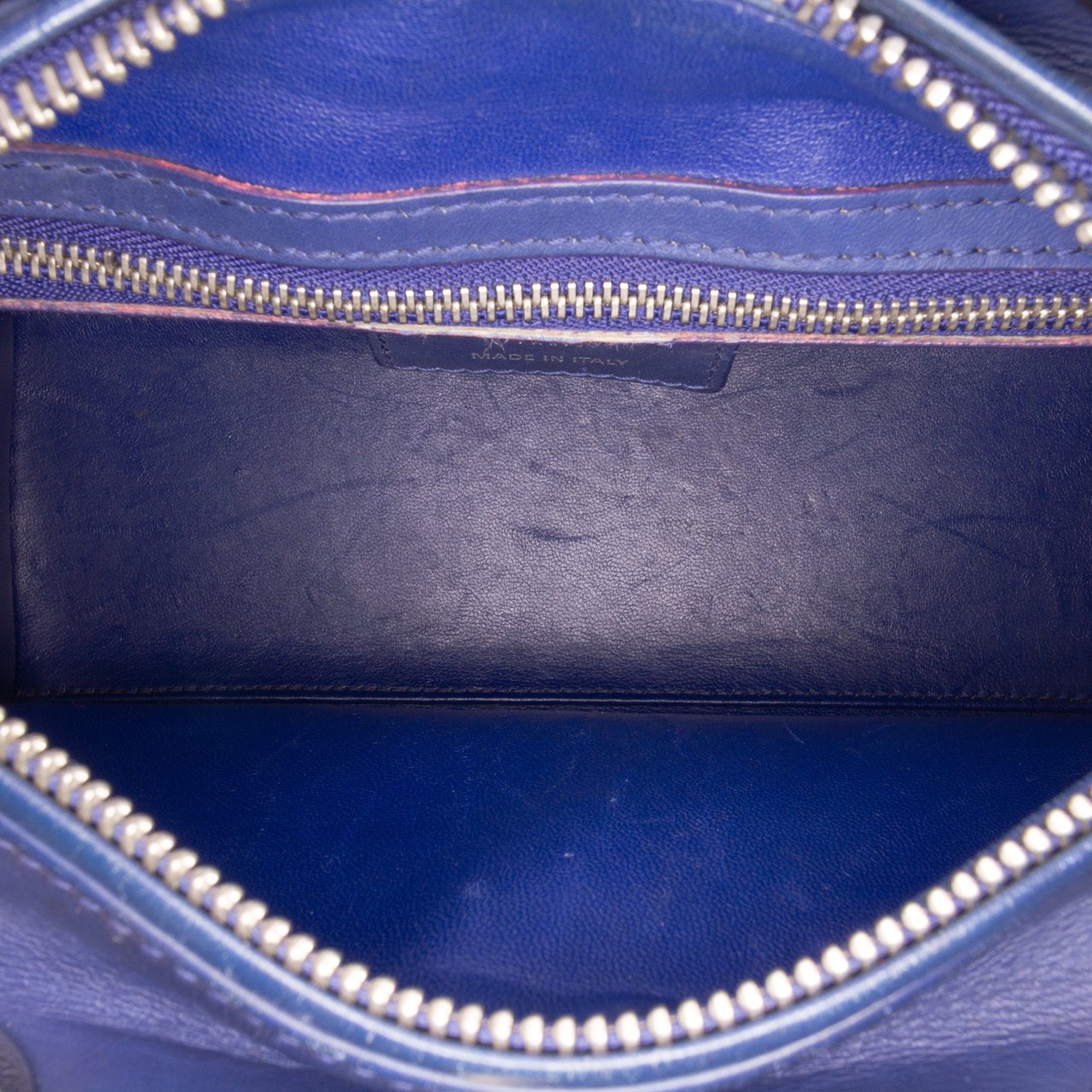 Dior Medium Ultra Matte Calfskin Embossed Cannage Lady Dior Blauw