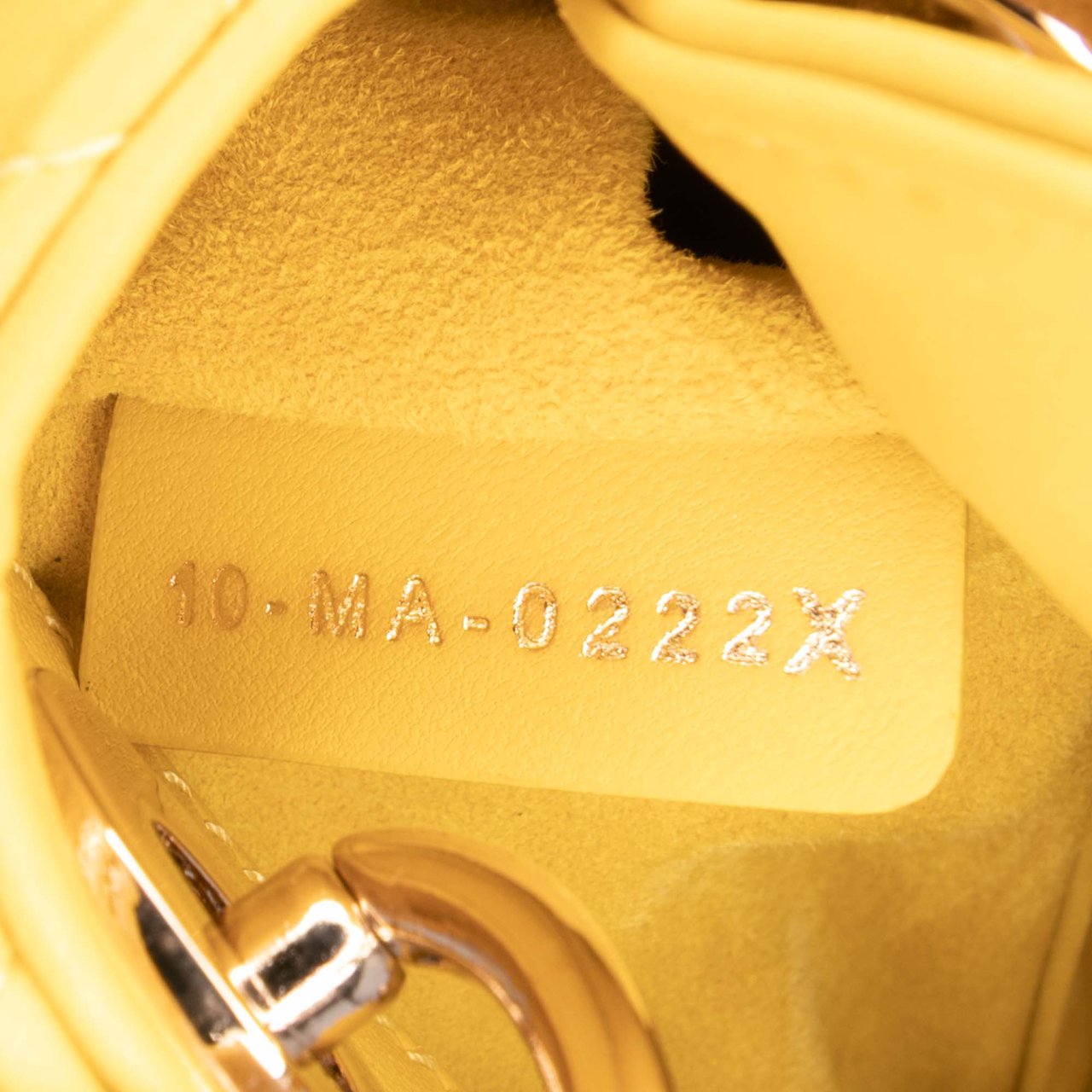 Dior Micro Lambskin Cannage Lady Dior Geel