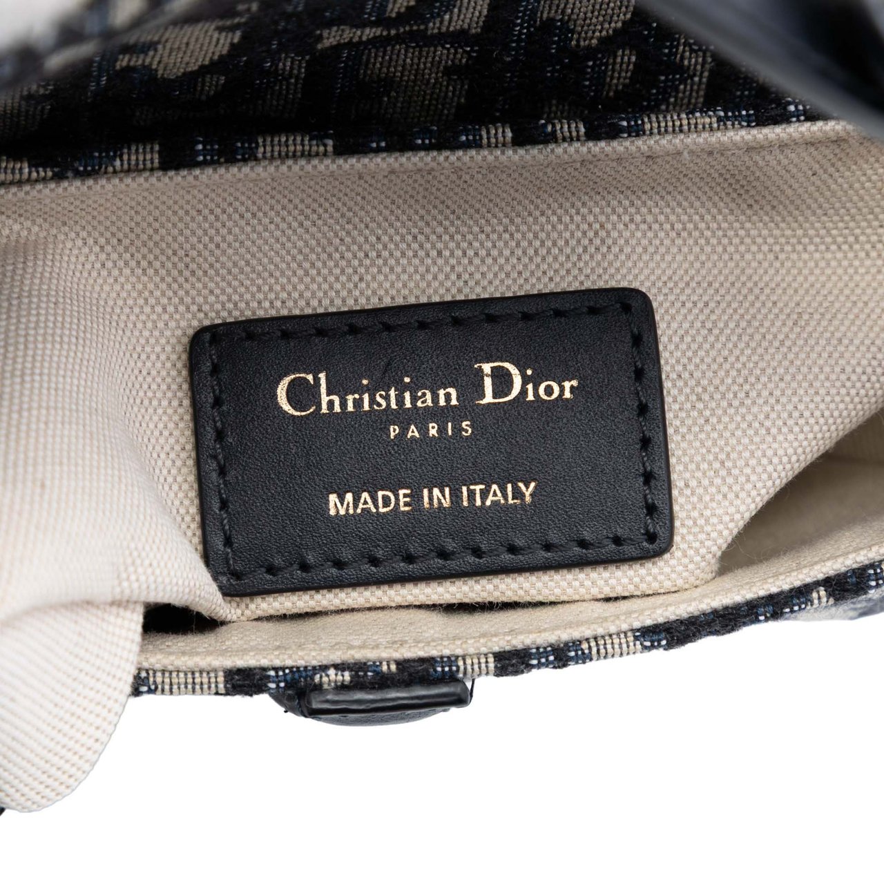 Dior Mini Oblique Canvas Saddle Bag Blauw