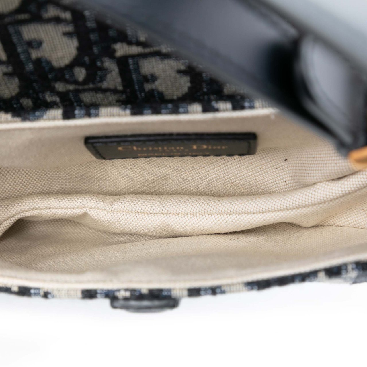 Dior Mini Oblique Canvas Saddle Bag Blauw