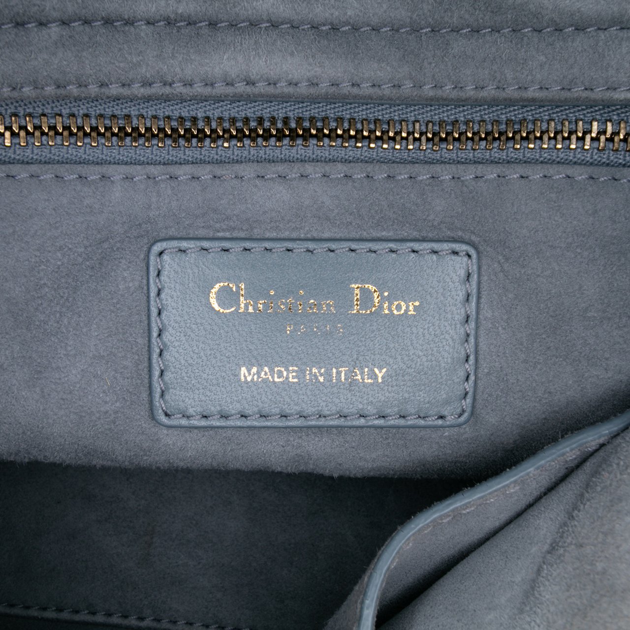 Dior Small Lambskin Cannage Studded Supple Lady Dior Grijs
