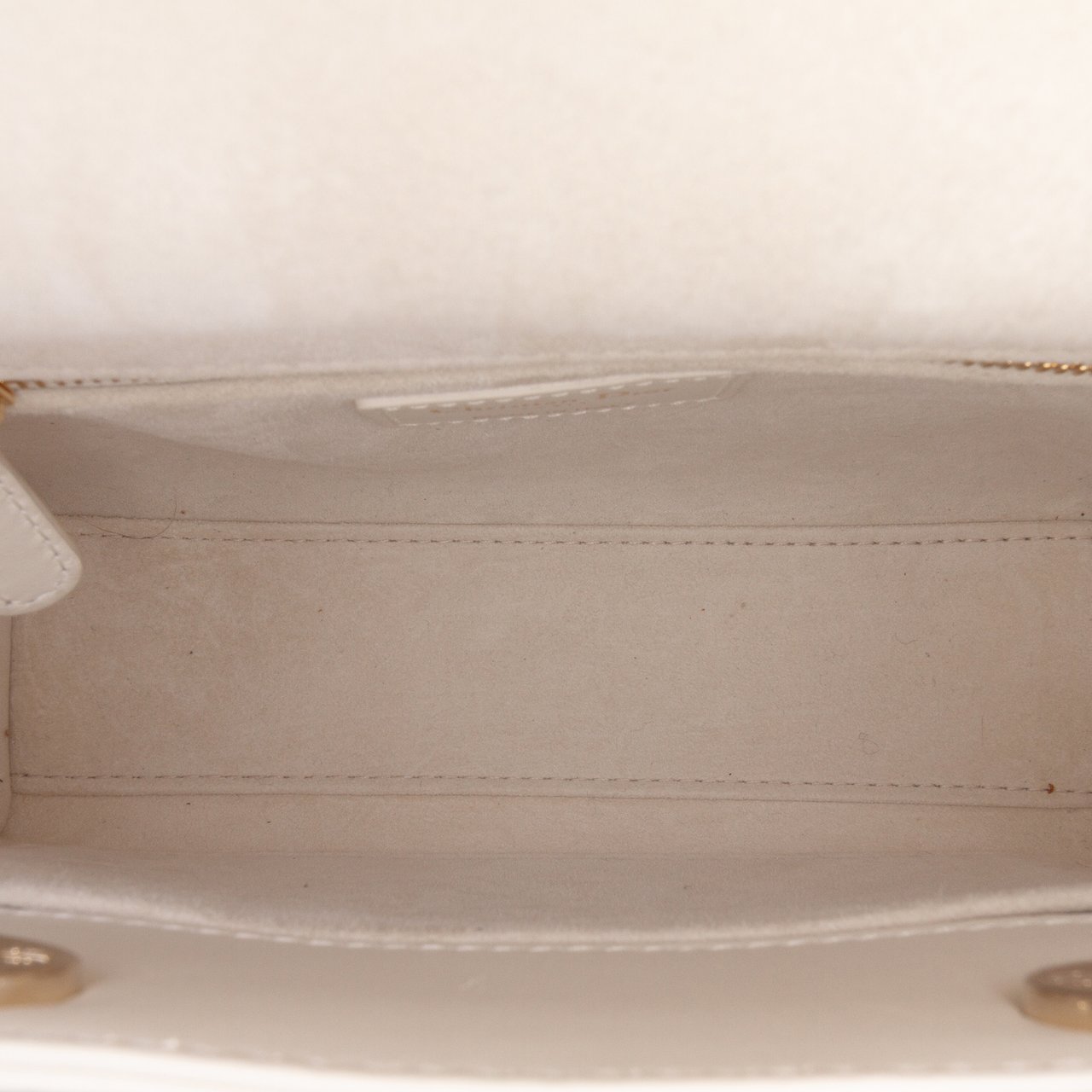 Dior Small Lambskin Cannage Lucky Star Studded Lady Dior Wit