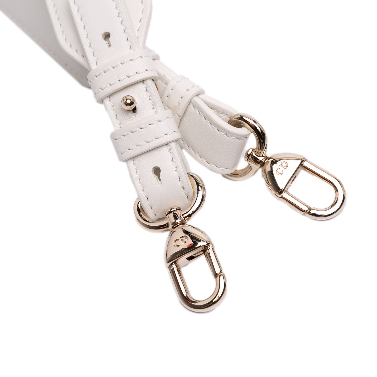 Dior Small Lambskin Cannage Lucky Star Studded Lady Dior Wit