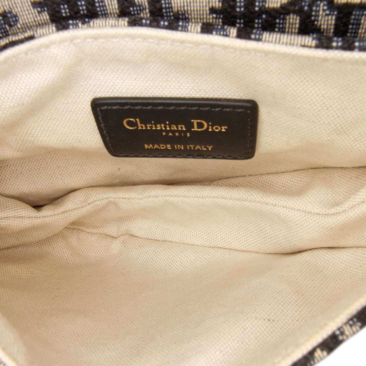 Dior Mini Oblique Canvas Saddle Bag Blauw