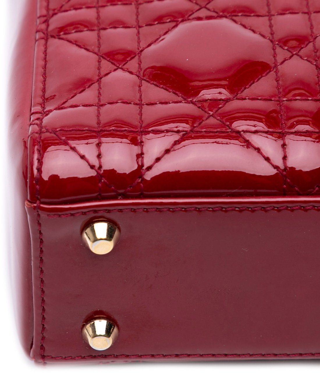 Dior Mini Patent Cannage Lady Dior Rood