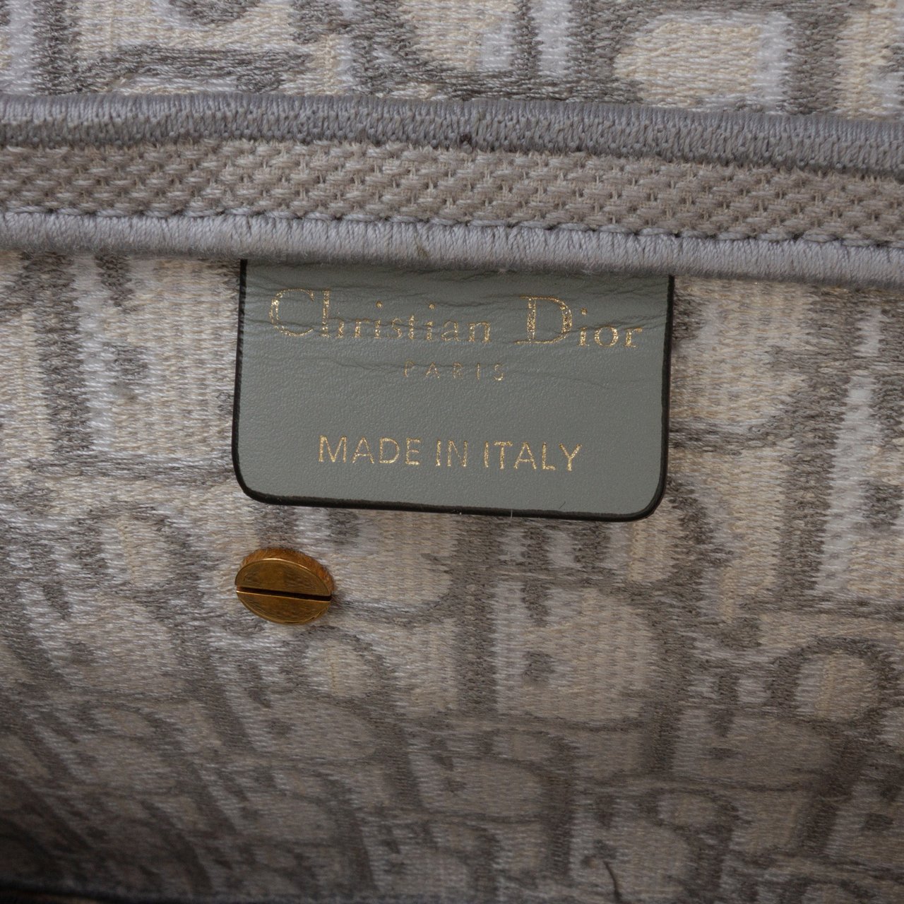 Dior Oblique Embroidered Canvas Saddle Bag Grijs