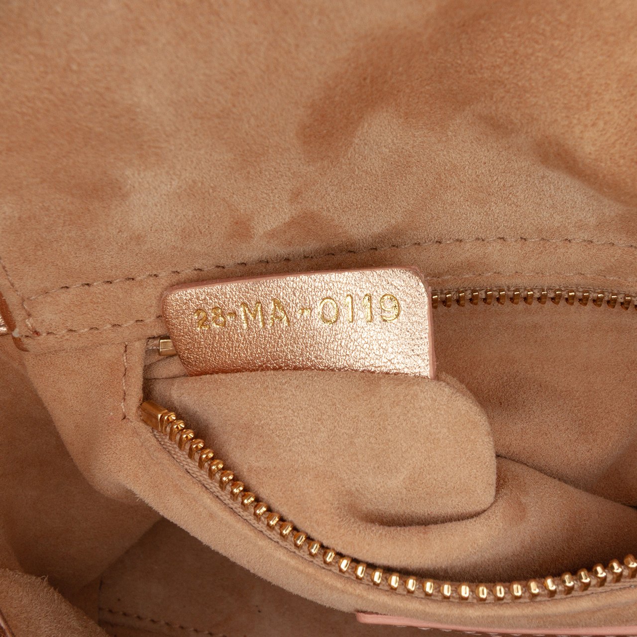 Dior Mini Metallic Lambskin Cannage Lady Dior Roze
