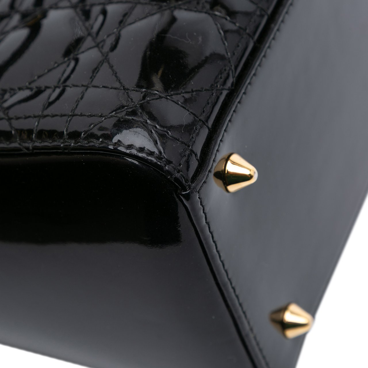 Dior Medium Patent Cannage Lady Dior Zwart