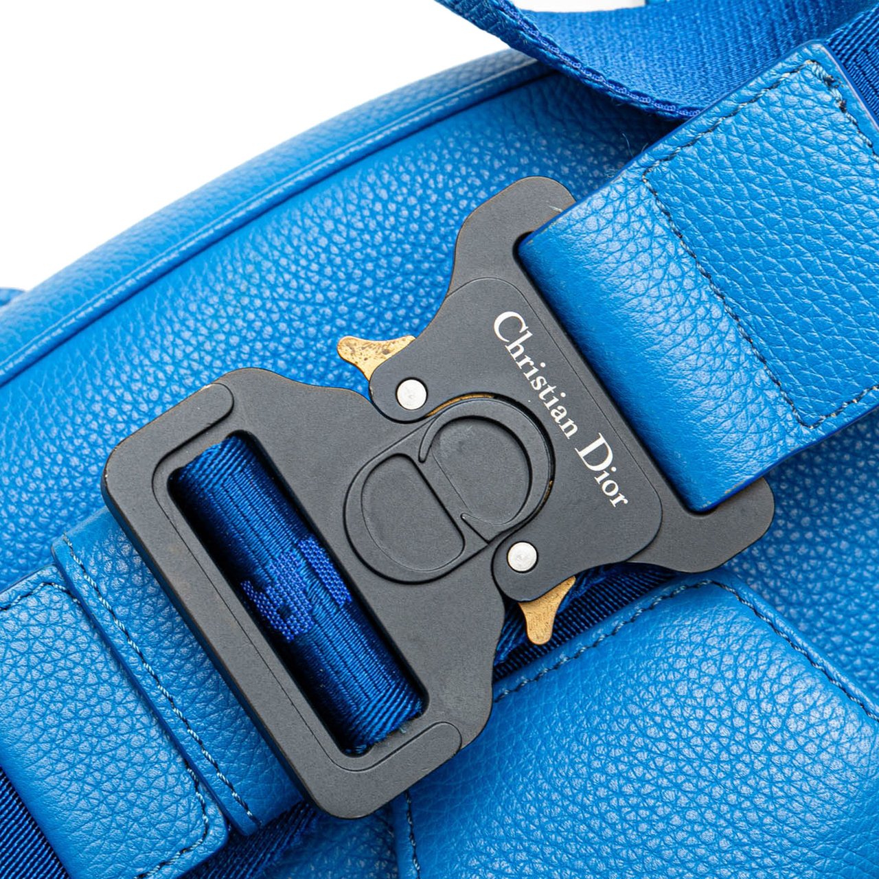 Dior Leather Saddle Crossbody Blauw