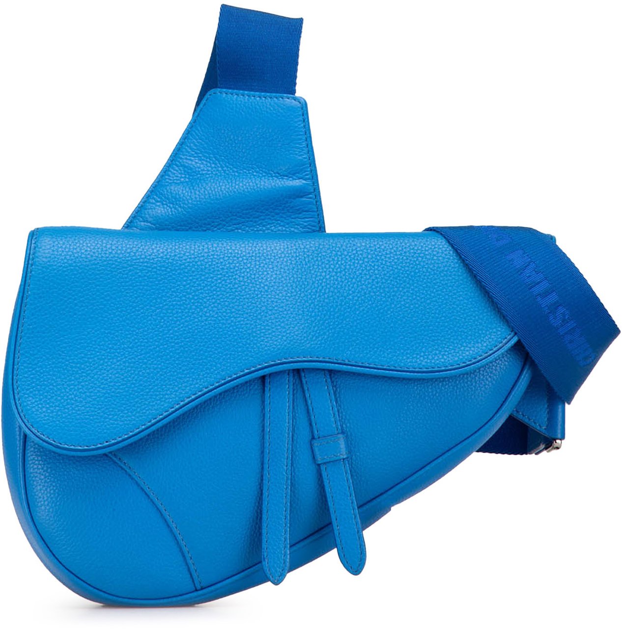 Dior Leather Saddle Crossbody Blauw