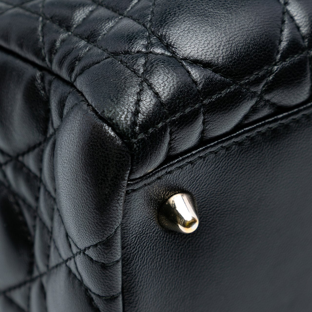 Dior Medium Lambskin Cannage Pearl Lady Dior Zwart