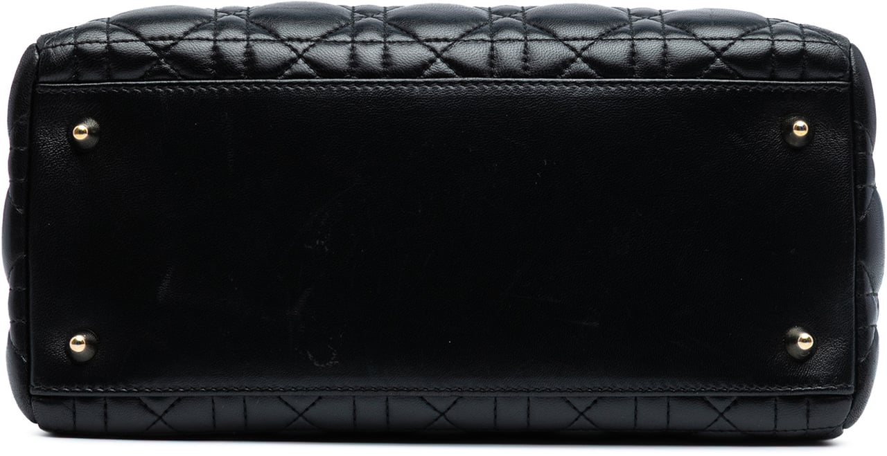 Dior Medium Lambskin Cannage Pearl Lady Dior Zwart