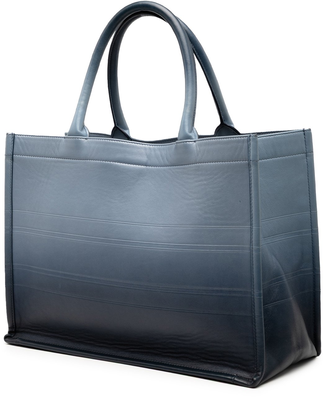 Dior Medium Ombre Embossed Leather Book Tote Blauw