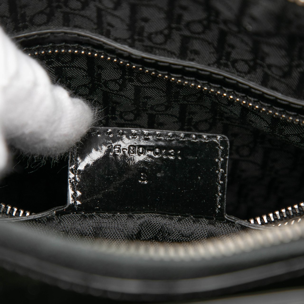 Dior Large Patent Cannage Lady Dior Zwart