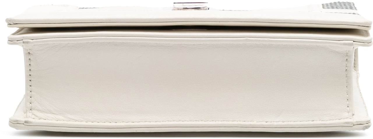 Dior Small Calfskin Diorama Sequin Flap Wit
