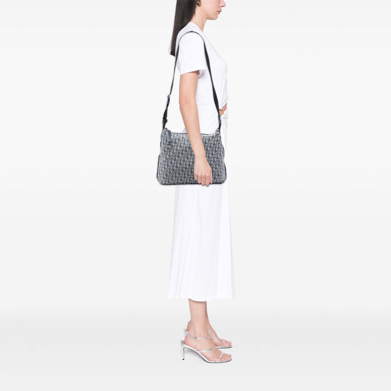 Dior Diorissimo Trotter Canvas Crossbody Blauw