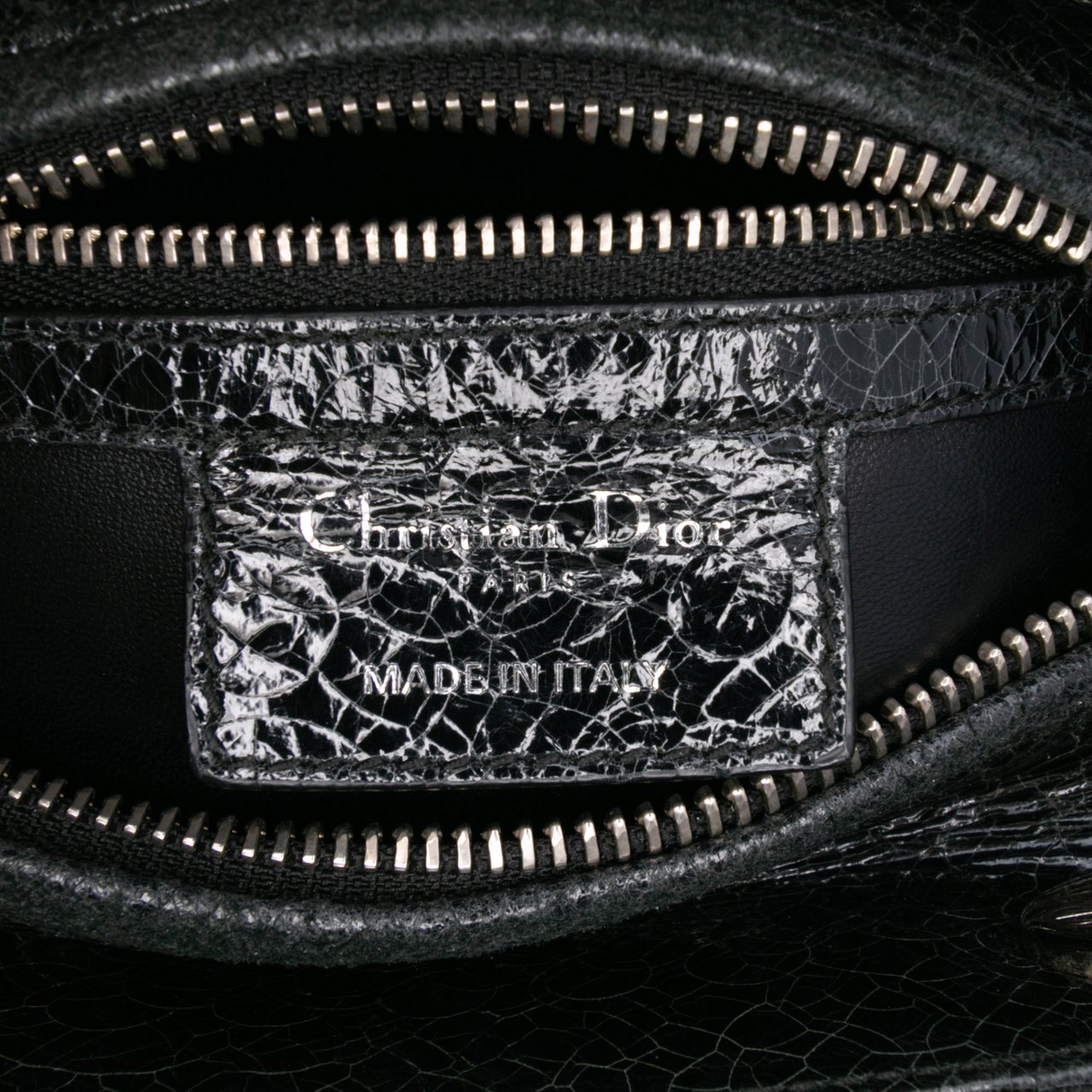 Dior Medium Ceramic Effect Deerskin Jeweled Swan Lady Dior Zwart