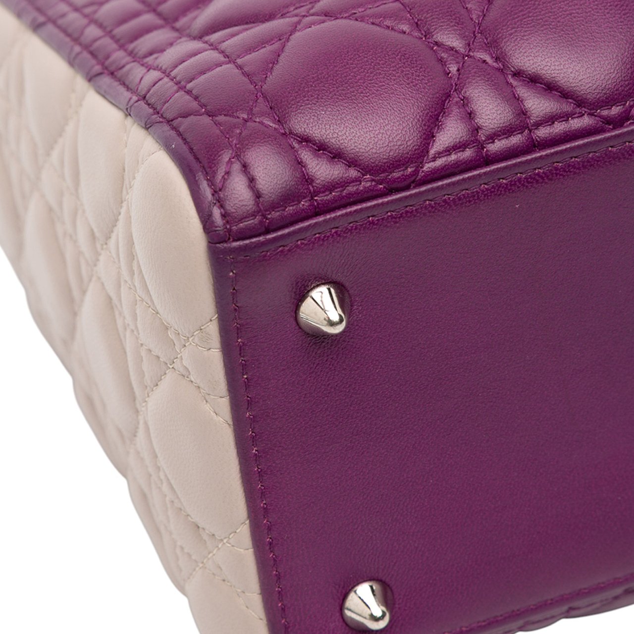 Dior Medium Tricolor Lambskin Cannage Lady Dior Paars