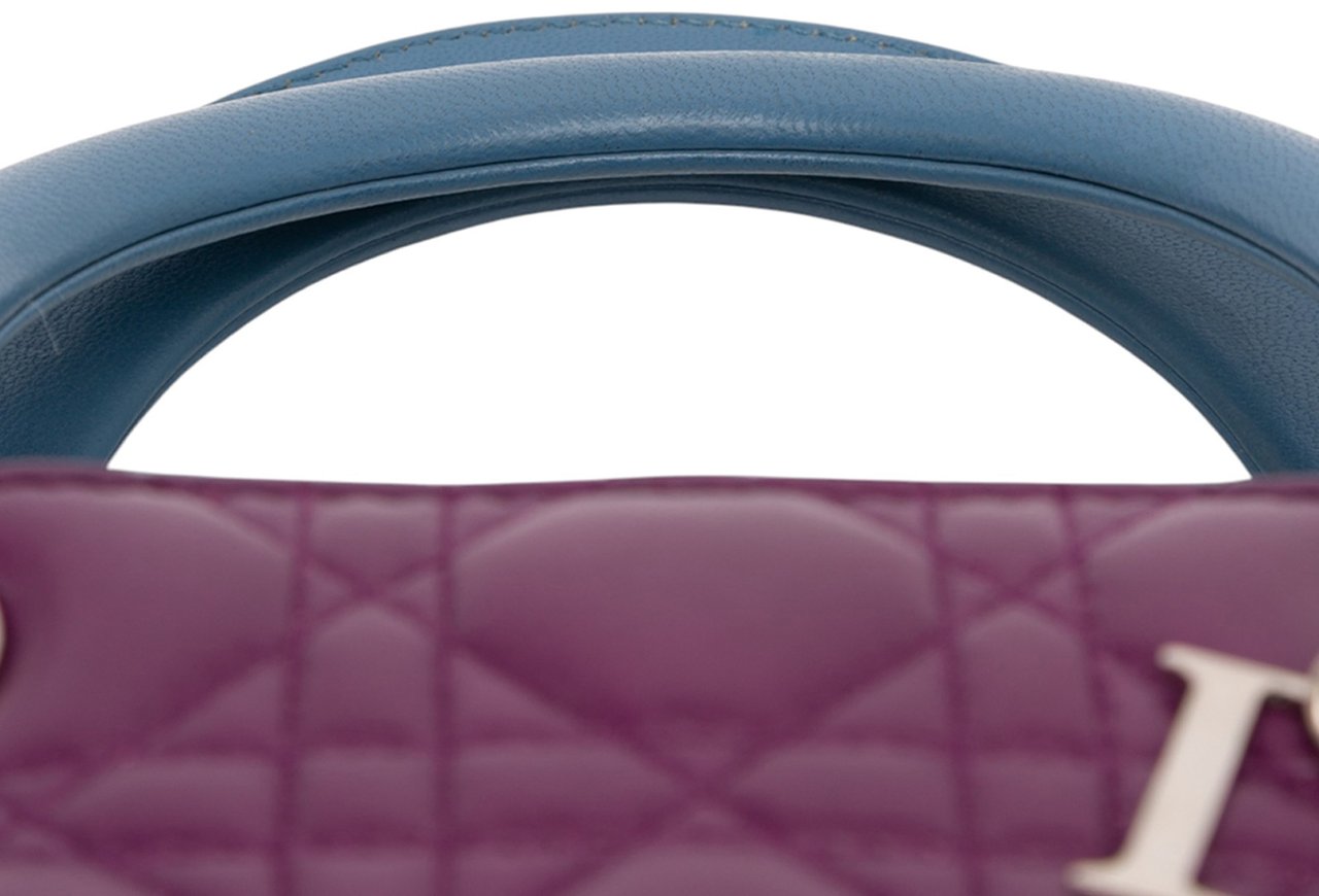 Dior Medium Tricolor Lambskin Cannage Lady Dior Paars