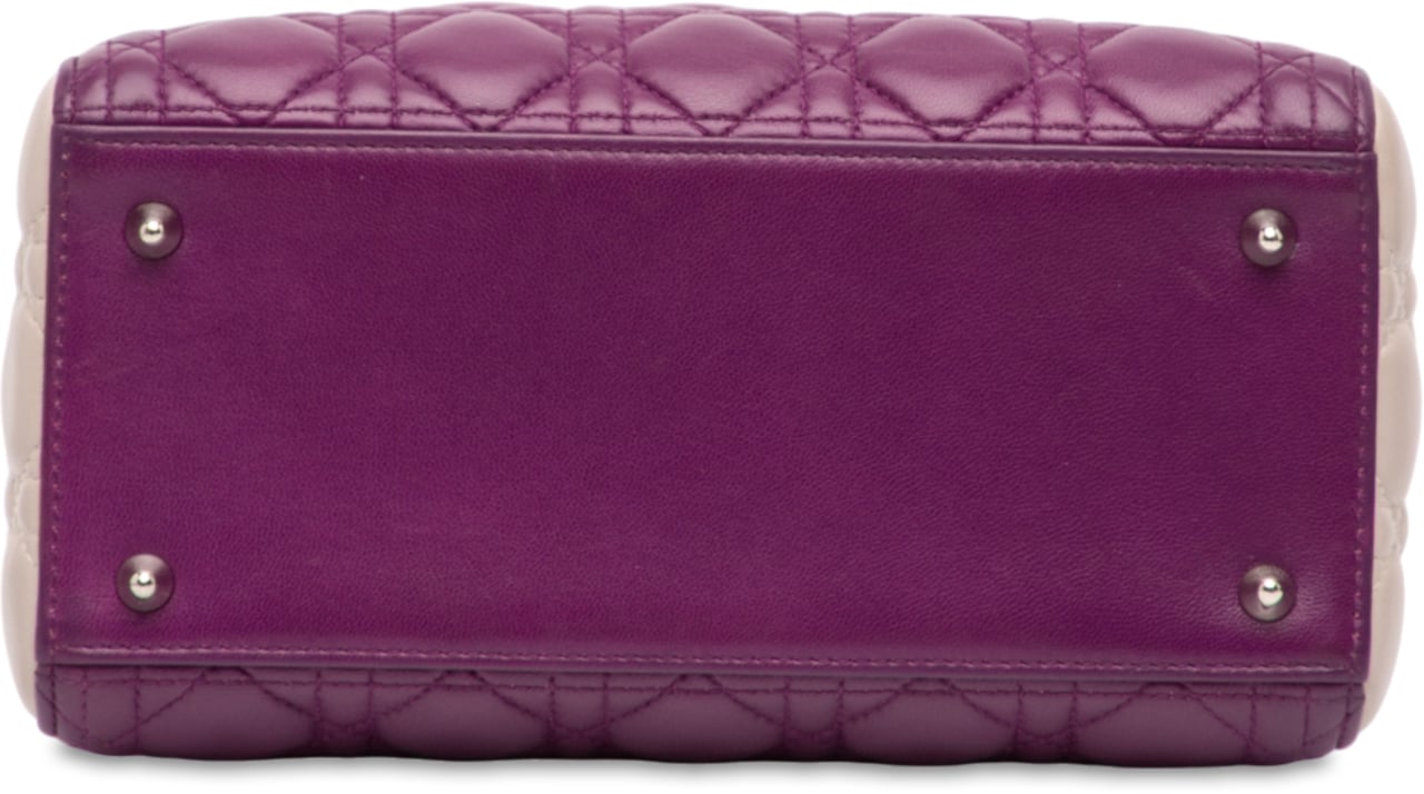 Dior Medium Tricolor Lambskin Cannage Lady Dior Paars