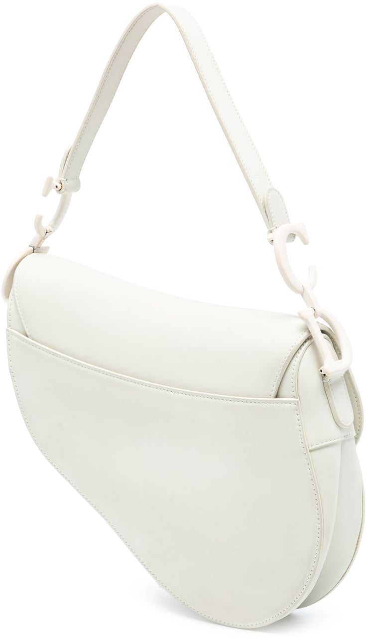 Dior Ultra Matte Calfskin Saddle Bag Wit